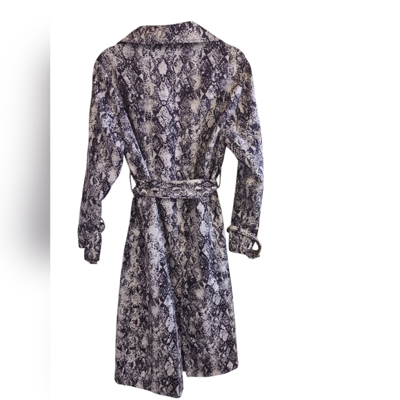 Something Navy Trench Coat Black and White Small - Picture 5 of 8